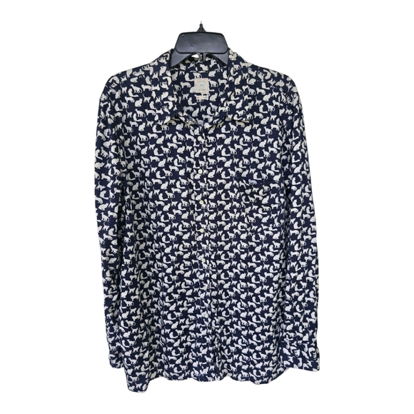 Gap The Fitted Boyfriend Shirt Sz XXL Women Blue White 100% Cotton Button Up - Picture 1 of 13